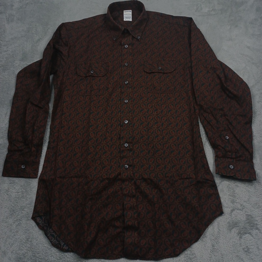 Vintage‎ Ripley Shirt Mens Red Paisley Western Dallas Texas Long Sleeve